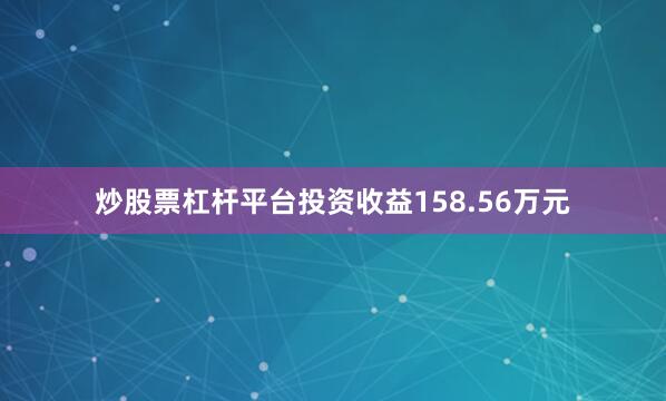 炒股票杠杆平台投资收益158.56万元